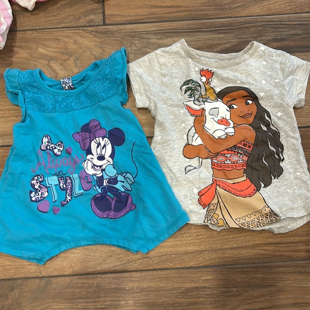 Disney shirts. Moana and Minnie